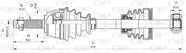 OPEN PARTS Piedziņas vārpsta DRS6379.00